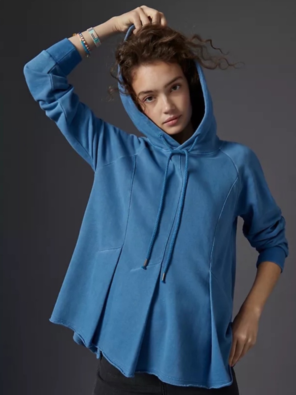 Pilcro & the Letterpress Anthropologie Flynn Peplum Seam Swing Pullover Hoodie - Picture 11 of 11